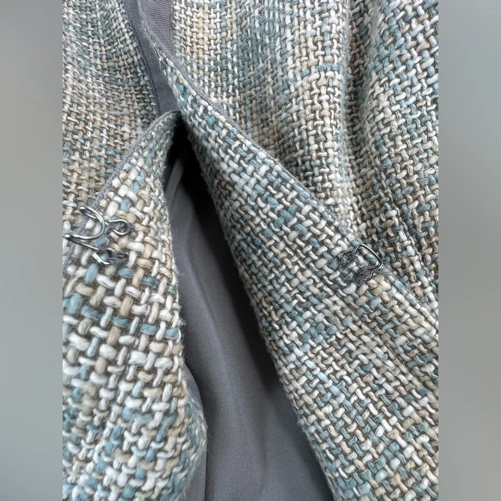 Liz Claiborne 100% Cotton Tweed Lined 3/4 Sleeve Blazer Size XL